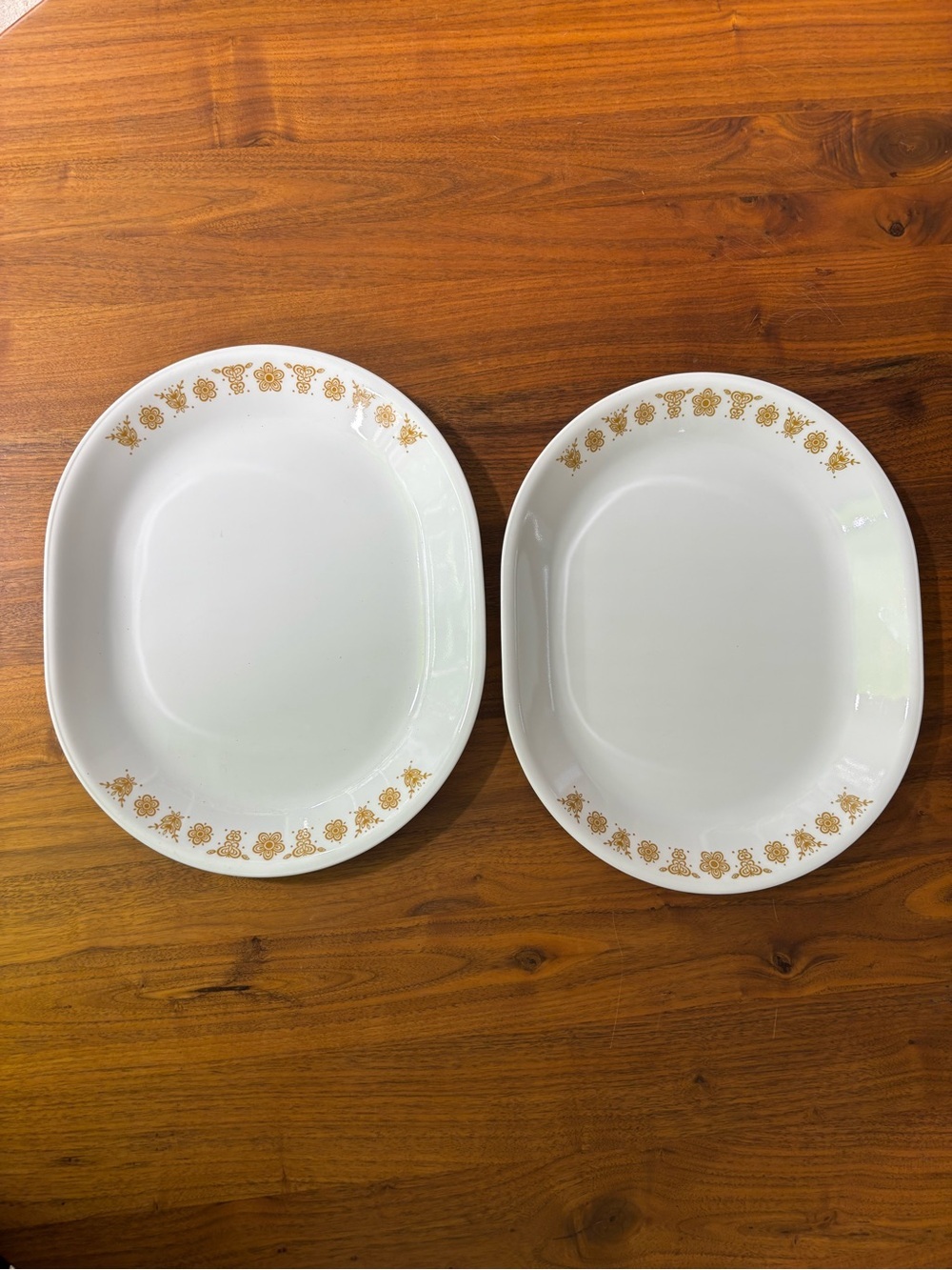 Corelle set of 2 Butterfly Gold oval serving platters